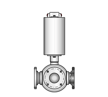 Three-way ball valve 3×PN 10