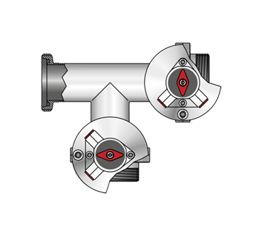 Multi-way butterfly valve 4415 G-G-G