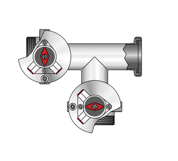 Multi-way butterfly valve 4416 G-G-G