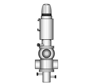 Double-seat valve with shaft spray chamber 5671 S-SS